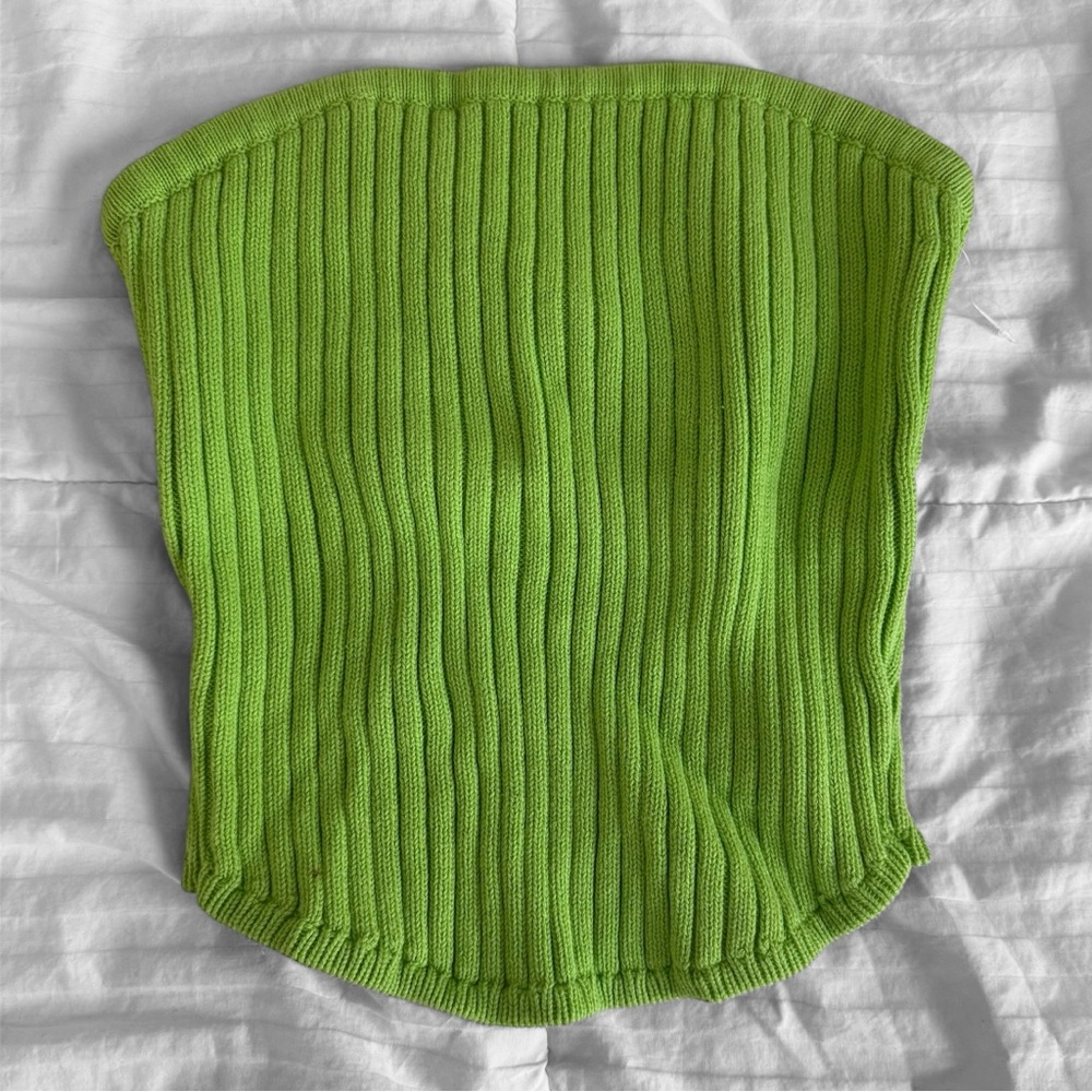 Vibrant Green Ribbed Knit Top